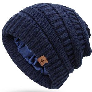 Just In! Linda Clay GIK Beanie New Women's Slouchy Thick Satin Lined Cap…